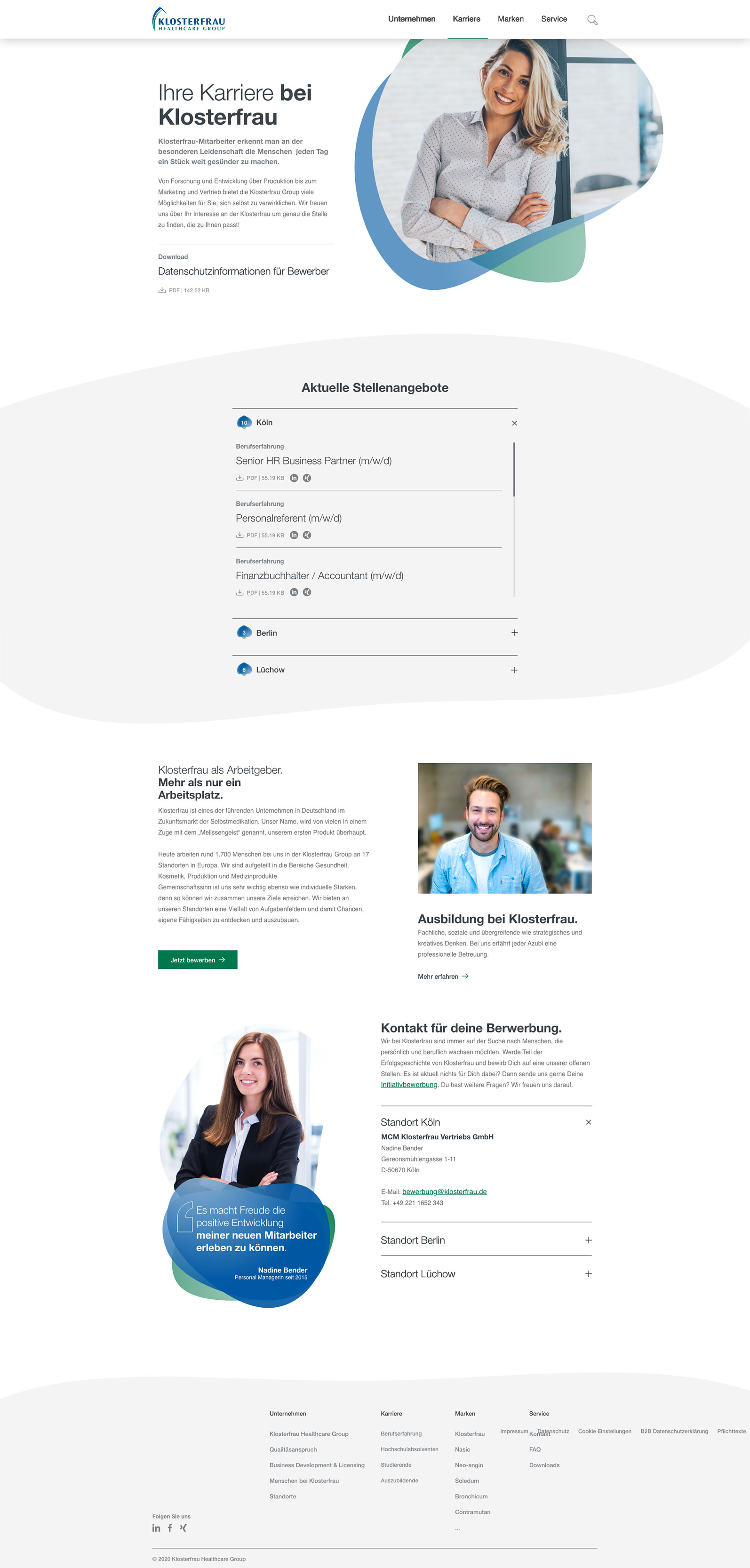 klosterfrau healthcare group website carrier page
