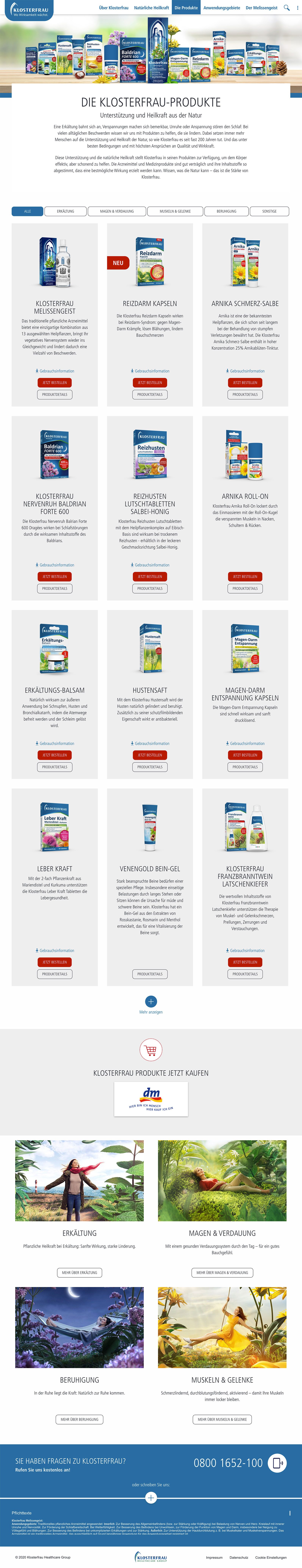 klosterfrau healthcare group website carrier page